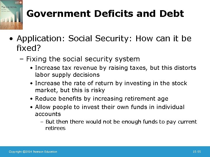 Government Deficits and Debt • Application: Social Security: How can it be fixed? –