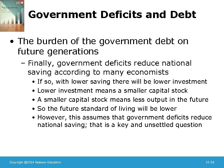 Government Deficits and Debt • The burden of the government debt on future generations