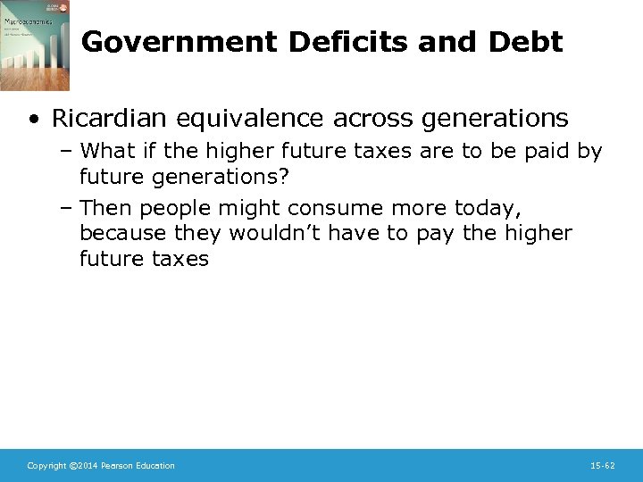 Government Deficits and Debt • Ricardian equivalence across generations – What if the higher