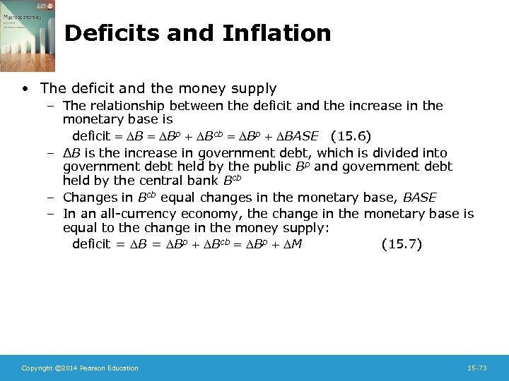 Deficits and Inflation • The deficit and the money supply – The relationship between
