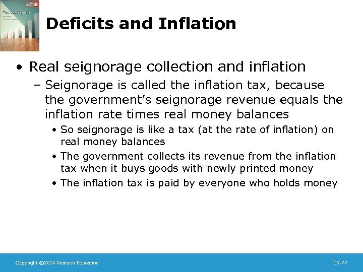 Deficits and Inflation • Real seignorage collection and inflation – Seignorage is called the