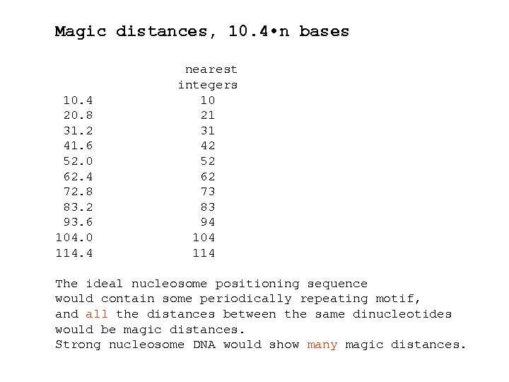 Magic distances, 10. 4 • n bases 10. 4 20. 8 31. 2 41.