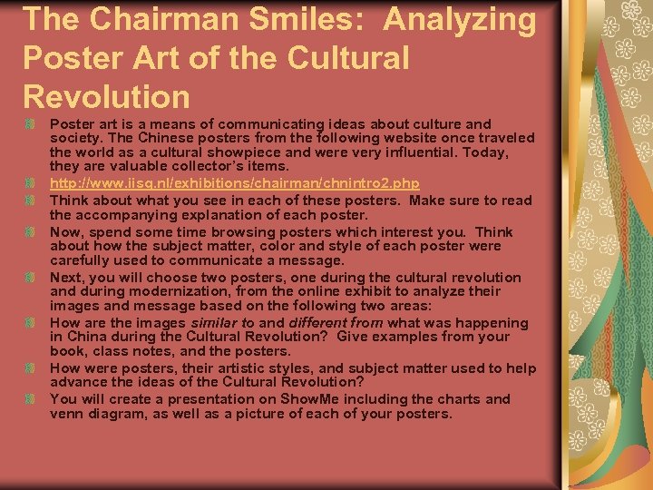 The Chairman Smiles: Analyzing Poster Art of the Cultural Revolution Poster art is a