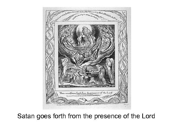 Satan goes forth from the presence of the Lord 