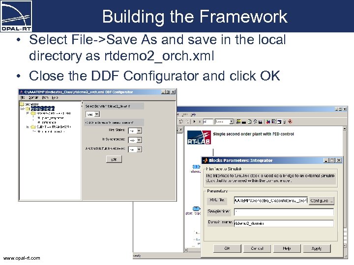 Building the Framework • Select File->Save As and save in the local directory as