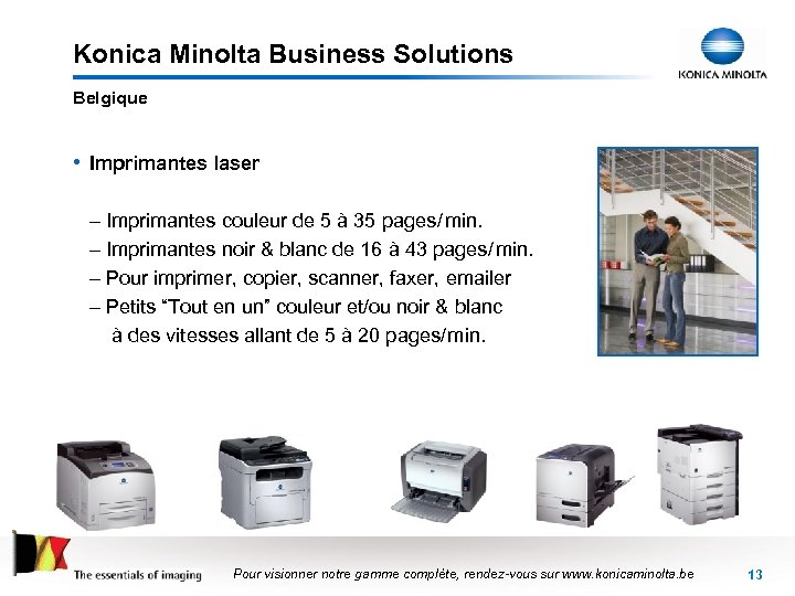 Konica Minolta Business Solutions Belgique • Imprimantes laser – Imprimantes couleur de 5 à