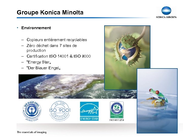 Groupe Konica Minolta • Environnement – Copieurs entièrement recyclables – Zéro déchet dans 7
