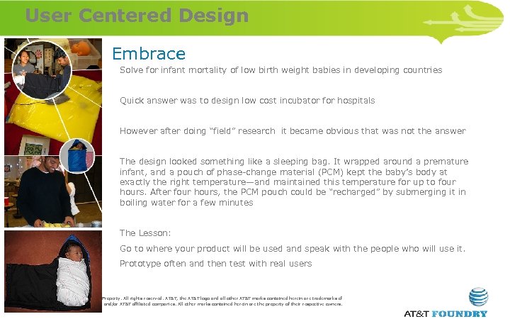 User Centered Design Embrace Solve for infant mortality of low birth weight babies in