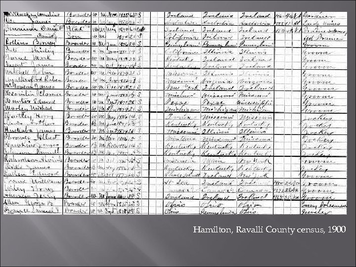 Hamilton, Ravalli County census, 1900 