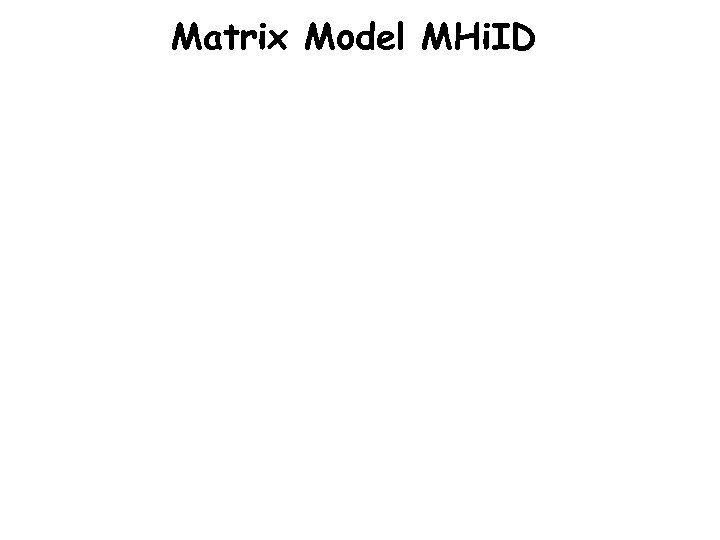 Matrix Model MHi. ID 