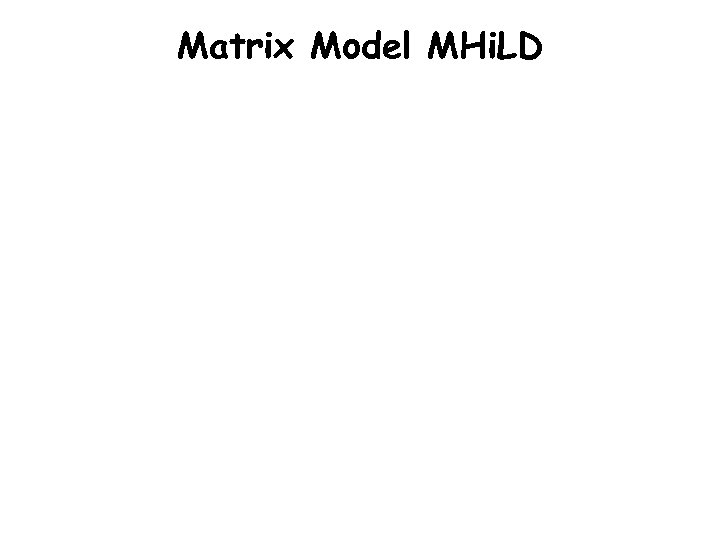 Matrix Model MHi. LD 