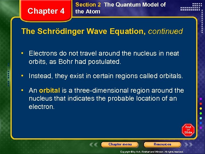 Chapter 4 Section 2 The Quantum Model of the Atom The Schrödinger Wave Equation,