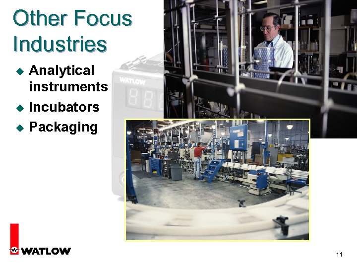 Other Focus Industries u u u Analytical instruments Incubators Packaging 11 