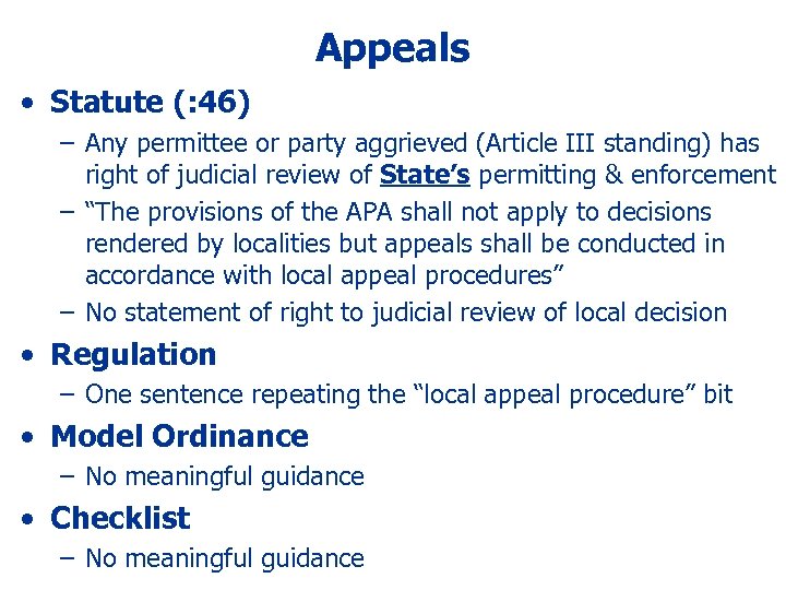 Appeals • Statute (: 46) – Any permittee or party aggrieved (Article III standing)