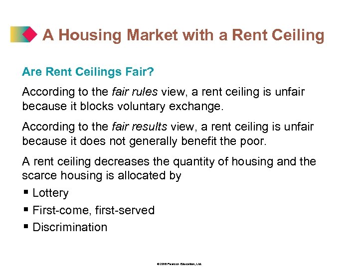 A Housing Market with a Rent Ceiling Are Rent Ceilings Fair? According to the