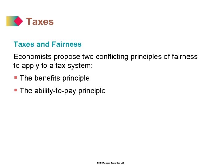 Taxes and Fairness Economists propose two conflicting principles of fairness to apply to a