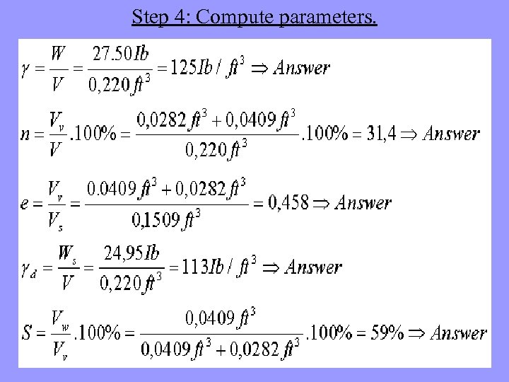 Step 4: Compute parameters. 