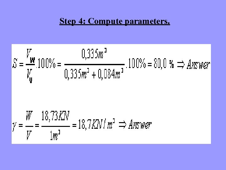 Step 4: Compute parameters. 