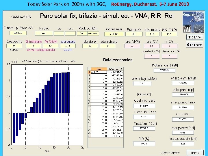 Today Solar Park on 200 ha with 3 GC, Ro. Energy, Bucharest, 5 -7