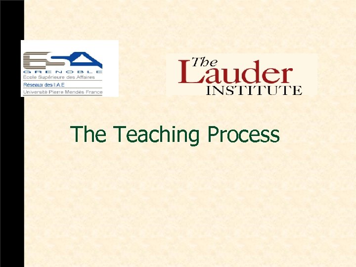 The Teaching Process 