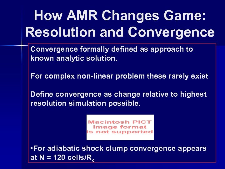 How AMR Changes Game: Resolution and Convergence formally defined as approach to known analytic