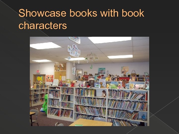 Showcase books with book characters 