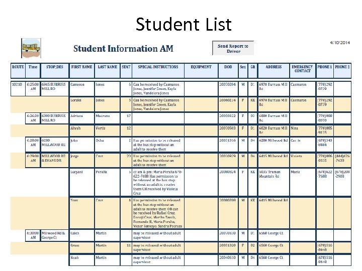 Student List 