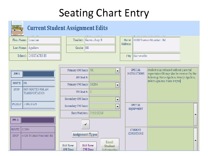 Seating Chart Entry 