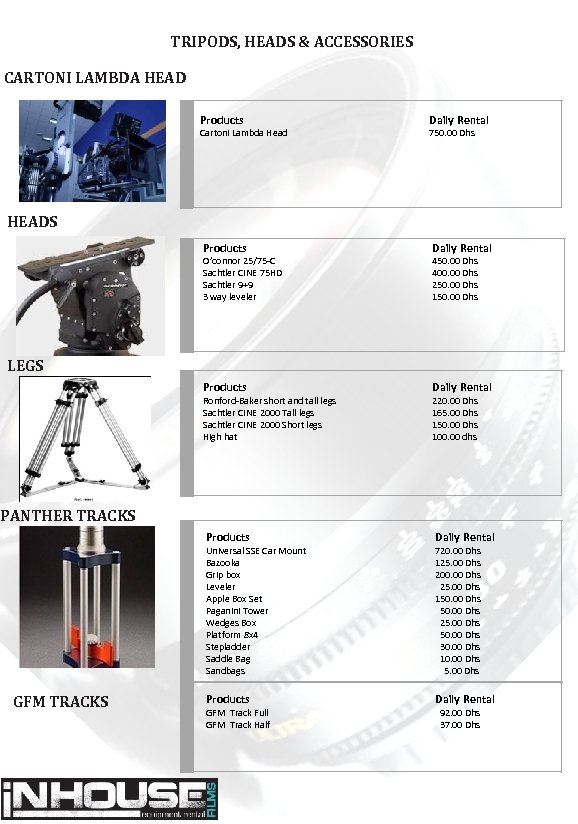 TRIPODS, HEADS & ACCESSORIES CARTONI LAMBDA HEAD Products Daily Rental Products Daily Rental Cartoni