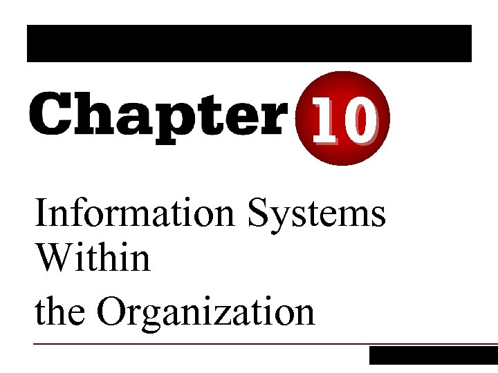 10 Information Systems Within the Organization 