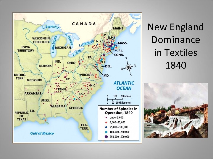 New England Dominance in Textiles 1840 