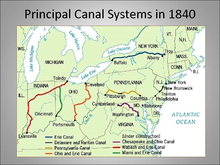 Principal Canal Systems in 1840 