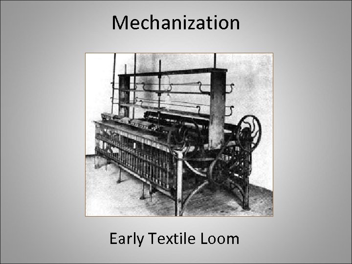 Mechanization Early Textile Loom 