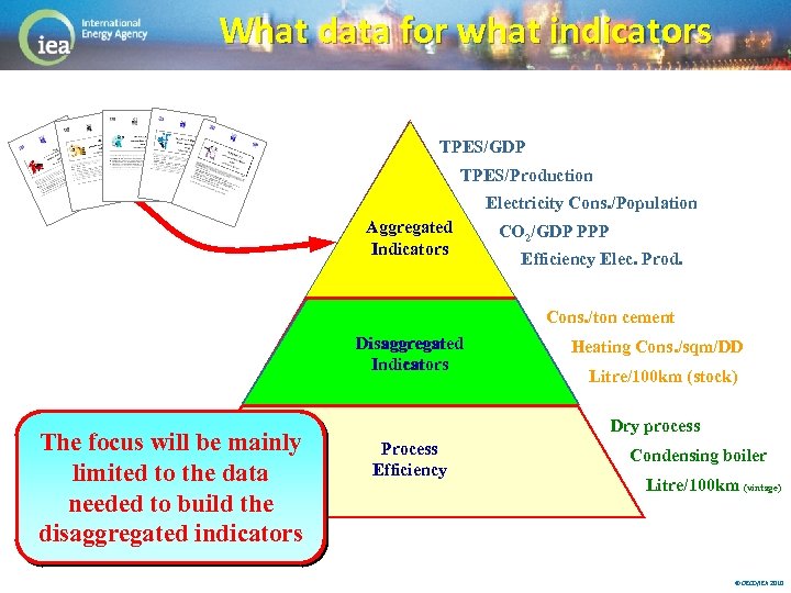 What data for what indicators TPES/GDP TPES/Production Electricity Cons. /Population Aggregated Indicators CO 2/GDP