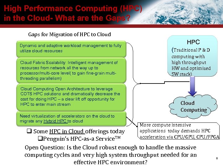 High Performance Computing (HPC) in the Cloud- What are the Gaps? Gaps for Migration