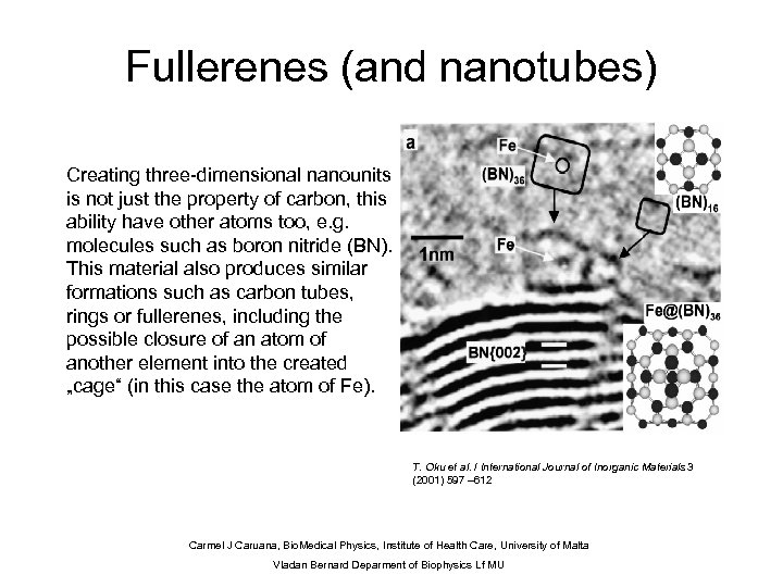 Fullerenes (and nanotubes) Creating three-dimensional nanounits is not just the property of carbon, this