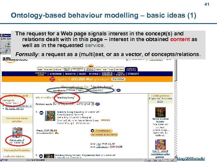 41 41 Ontology-based behaviour modelling – basic ideas (1) The request for a Web