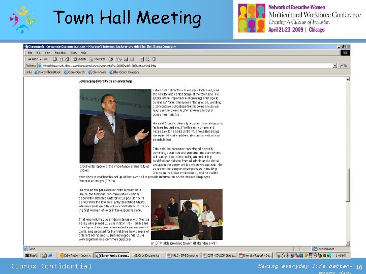 Town Hall Meeting Clorox Confidential Making everyday life better, 16 
