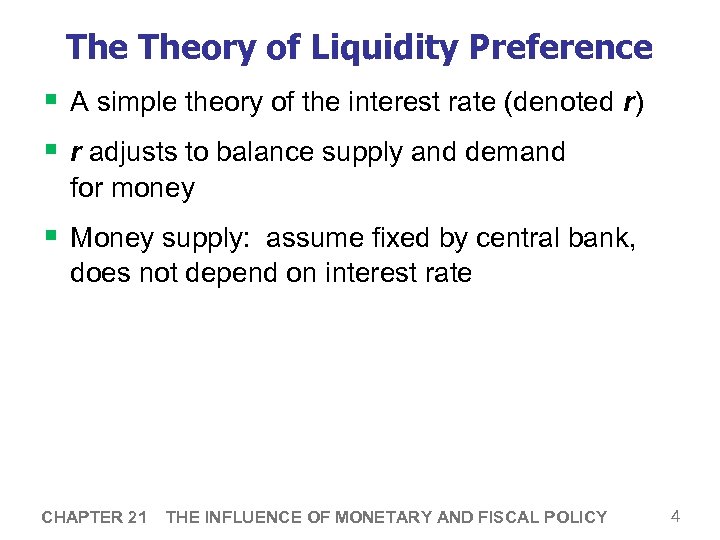 The Theory of Liquidity Preference § A simple theory of the interest rate (denoted