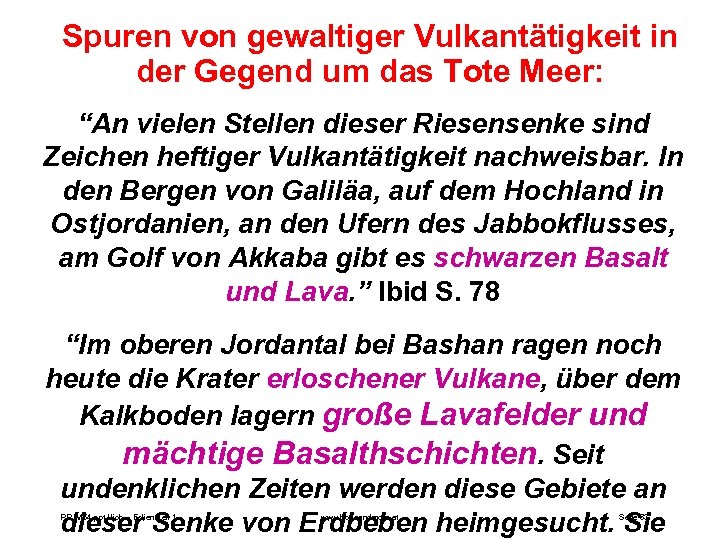 Spuren von gewaltiger Vulkantätigkeit in der Gegend um das Tote Meer: “An vielen Stellen