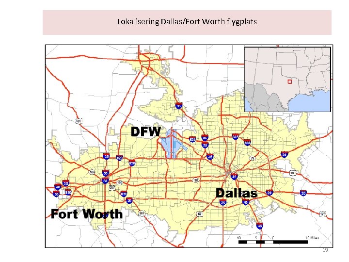 Lokalisering Dallas/Fort Worth flygplats 19 