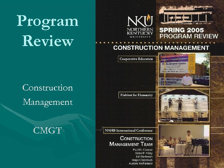 Program Review Construction Management CMGT 