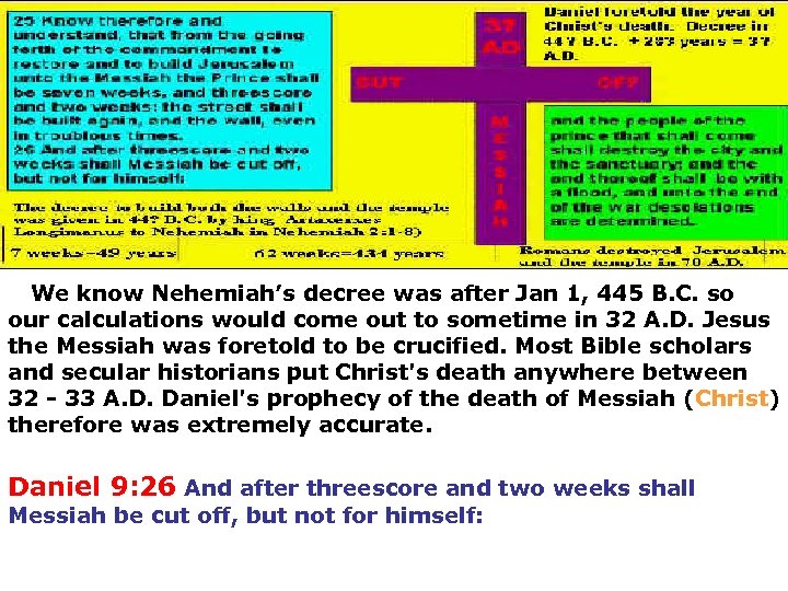  We know Nehemiah’s decree was after Jan 1, 445 B. C. so our