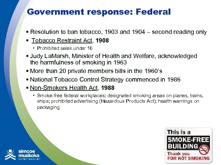 Government response: Federal § Resolution to ban tobacco, 1903 and 1904 – second reading