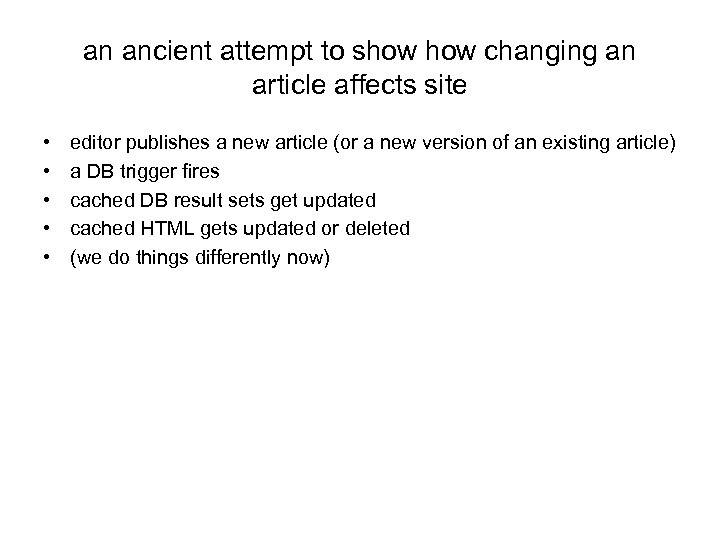 an ancient attempt to show changing an article affects site • • • editor