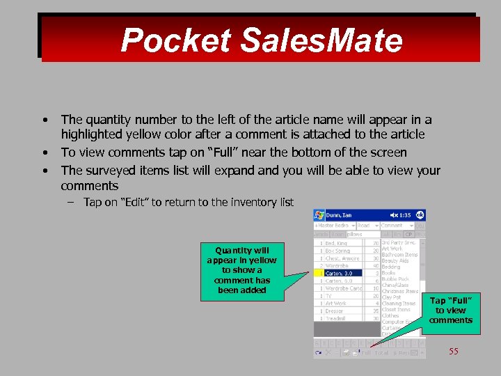 Pocket Sales. Mate • • • The quantity number to the left of the