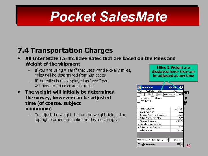 Pocket Sales. Mate 7. 4 Transportation Charges • All Inter State Tariffs have Rates