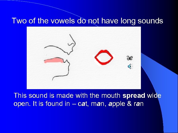 Two of the vowels do not have long sounds This sound is made with