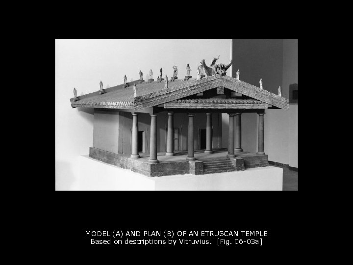 MODEL (A) AND PLAN (B) OF AN ETRUSCAN TEMPLE Based on descriptions by Vitruvius.