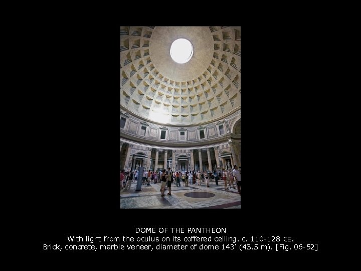 DOME OF THE PANTHEON With light from the oculus on its coffered ceiling. c.